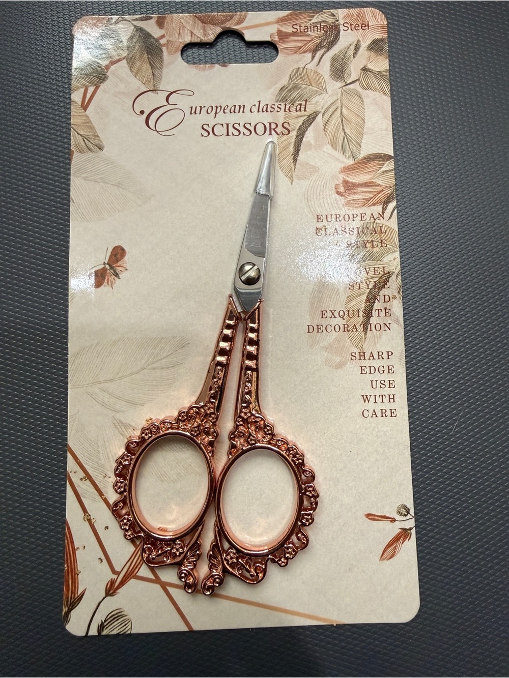 European Classical Rose Gold Embroidery Scissors - Precision Trimming